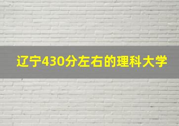 辽宁430分左右的理科大学