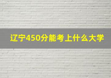 辽宁450分能考上什么大学