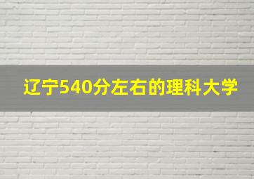 辽宁540分左右的理科大学