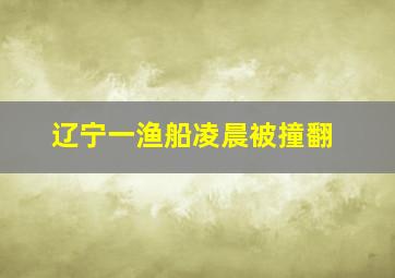 辽宁一渔船凌晨被撞翻