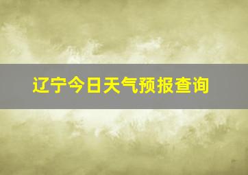 辽宁今日天气预报查询