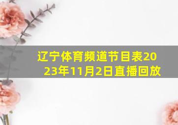 辽宁体育频道节目表2023年11月2日直播回放