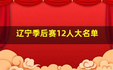 辽宁季后赛12人大名单