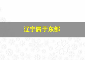 辽宁属于东部