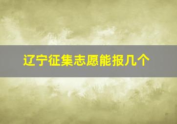 辽宁征集志愿能报几个