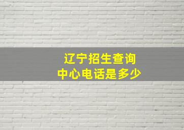 辽宁招生查询中心电话是多少