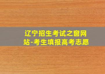 辽宁招生考试之窗网站-考生填报高考志愿