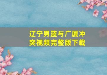 辽宁男篮与广厦冲突视频完整版下载