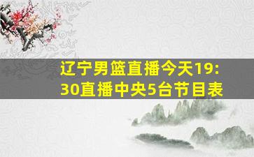 辽宁男篮直播今天19:30直播中央5台节目表