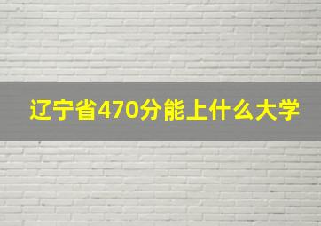 辽宁省470分能上什么大学