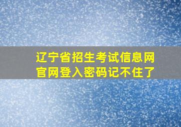 辽宁省招生考试信息网官网登入密码记不住了