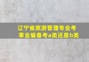 辽宁省旅游管理专业考事业编备考a类还是b类