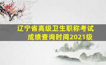 辽宁省高级卫生职称考试成绩查询时间2021级