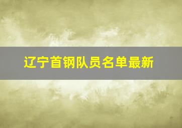 辽宁首钢队员名单最新