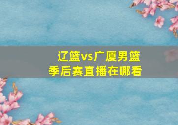 辽篮vs广厦男篮季后赛直播在哪看