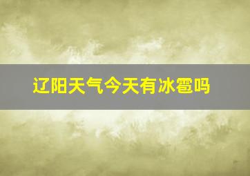 辽阳天气今天有冰雹吗