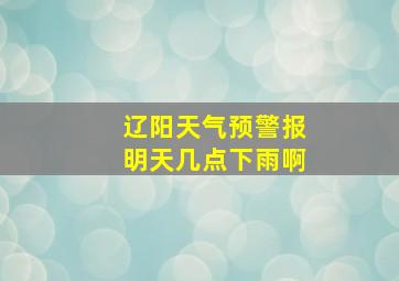 辽阳天气预警报明天几点下雨啊