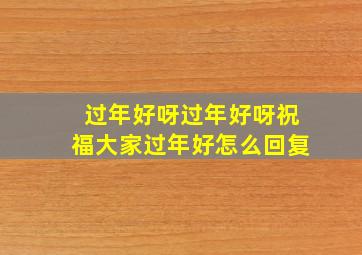 过年好呀过年好呀祝福大家过年好怎么回复