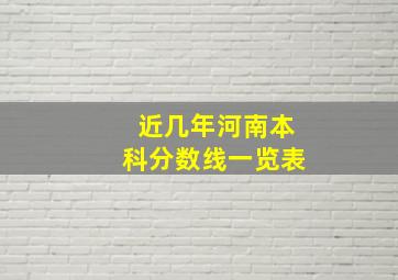 近几年河南本科分数线一览表