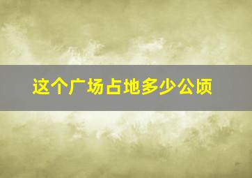 这个广场占地多少公顷