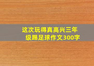 这次玩得真高兴三年级踢足球作文300字