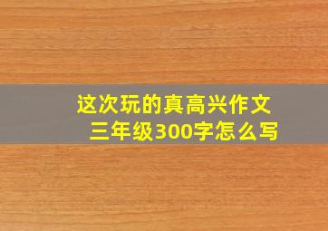 这次玩的真高兴作文三年级300字怎么写