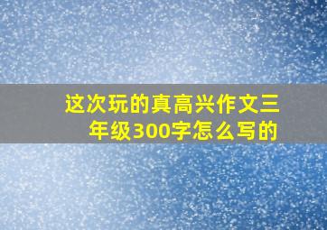 这次玩的真高兴作文三年级300字怎么写的