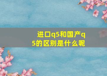 进口q5和国产q5的区别是什么呢