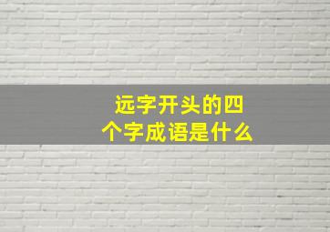 远字开头的四个字成语是什么