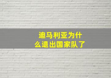 迪马利亚为什么退出国家队了