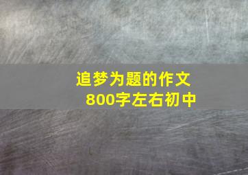 追梦为题的作文800字左右初中