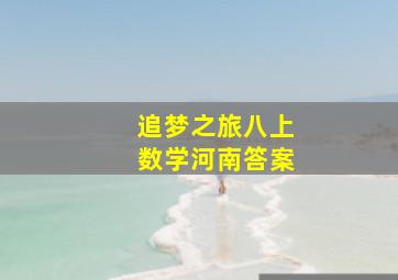 追梦之旅八上数学河南答案