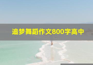 追梦舞蹈作文800字高中