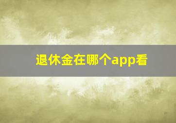 退休金在哪个app看