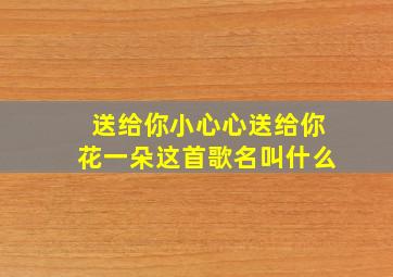 送给你小心心送给你花一朵这首歌名叫什么