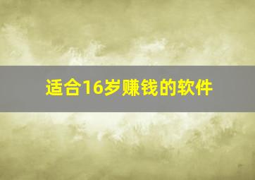 适合16岁赚钱的软件