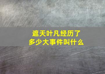 遮天叶凡经历了多少大事件叫什么