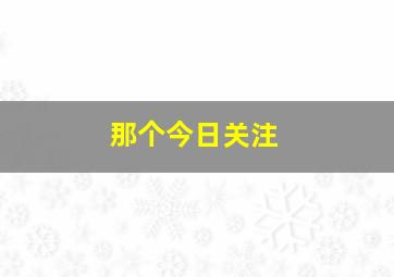 那个今日关注