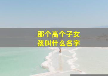 那个高个子女孩叫什么名字