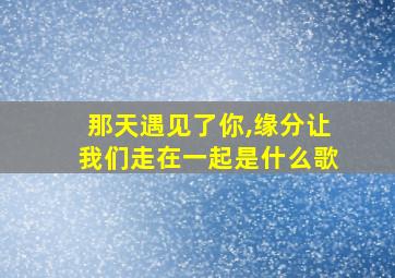 那天遇见了你,缘分让我们走在一起是什么歌