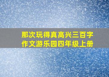 那次玩得真高兴三百字作文游乐园四年级上册