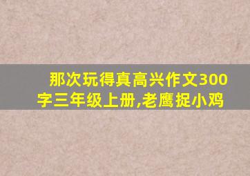 那次玩得真高兴作文300字三年级上册,老鹰捉小鸡