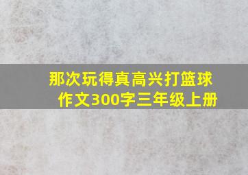 那次玩得真高兴打篮球作文300字三年级上册