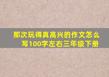 那次玩得真高兴的作文怎么写100字左右三年级下册