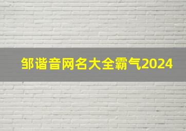 邹谐音网名大全霸气2024