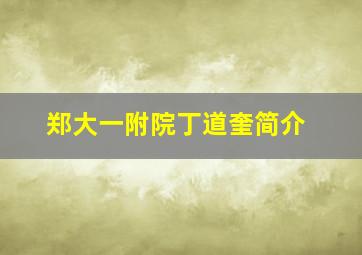 郑大一附院丁道奎简介