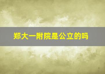 郑大一附院是公立的吗