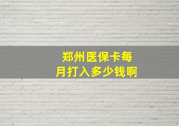 郑州医保卡每月打入多少钱啊