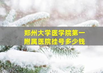 郑州大学医学院第一附属医院挂号多少钱