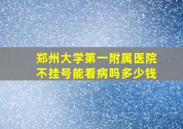 郑州大学第一附属医院不挂号能看病吗多少钱